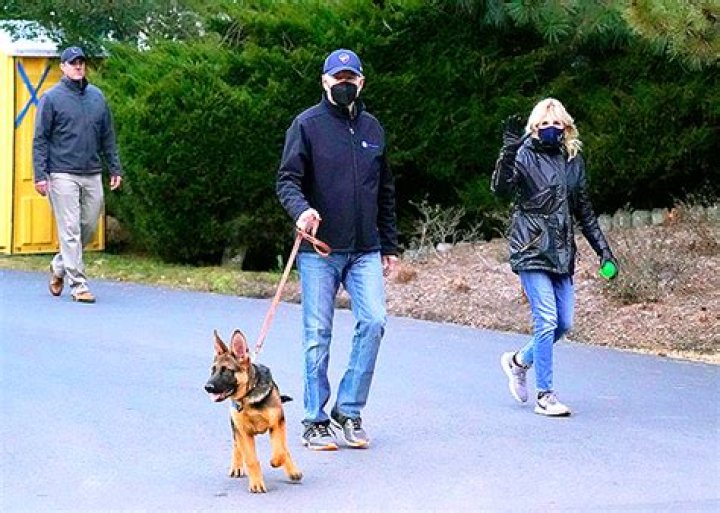Joe & Jill Biden Dress Down In Jeans For Walk With New Puppy Commander — Photos